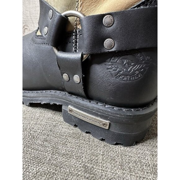 Milwaukee Leather Boots Mens Size 10 Stars and Stripes Motorcycle Rider Harness - Picture 7 of 11